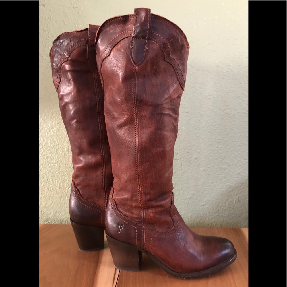 Frye Leather Boots Cognac